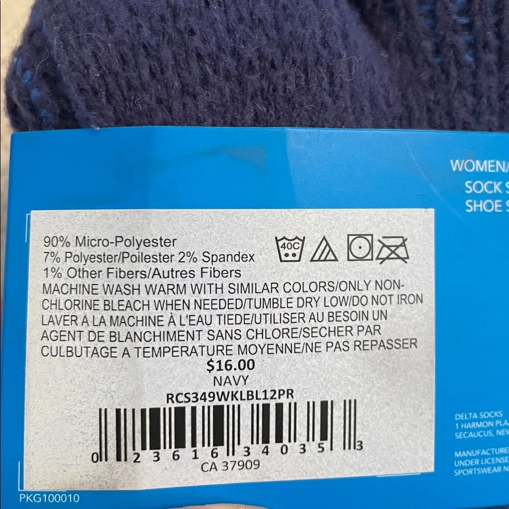 NWT blue Women’s Columbia 9-11 sock size Super soft Crew Mi-Chaussettes 2 prs